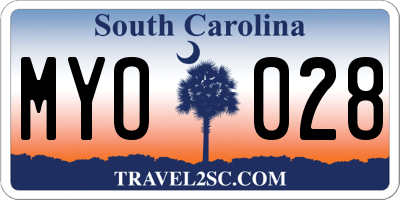SC license plate MYO028