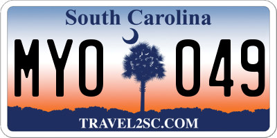 SC license plate MYO049