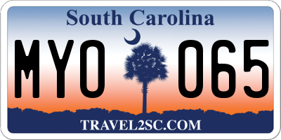 SC license plate MYO065