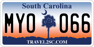 SC license plate MYO066