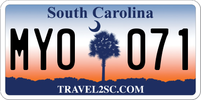 SC license plate MYO071