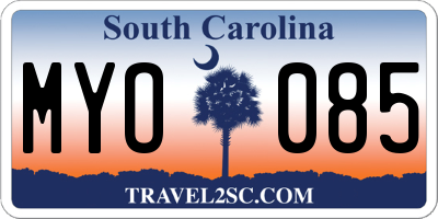 SC license plate MYO085