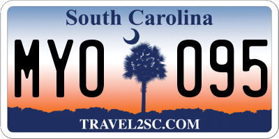 SC license plate MYO095