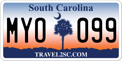 SC license plate MYO099