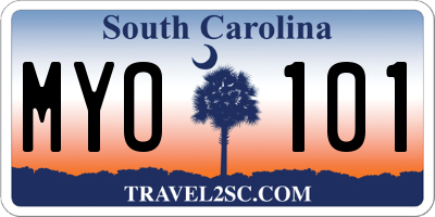 SC license plate MYO101