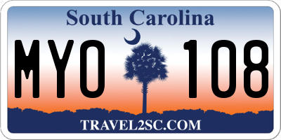 SC license plate MYO108