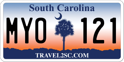 SC license plate MYO121