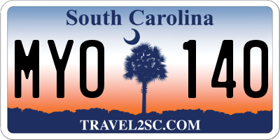 SC license plate MYO140