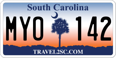 SC license plate MYO142