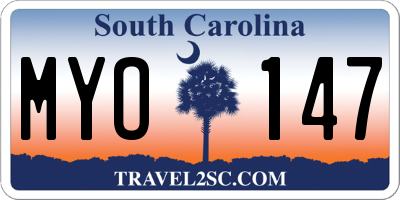SC license plate MYO147