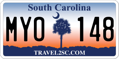 SC license plate MYO148