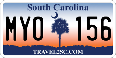 SC license plate MYO156