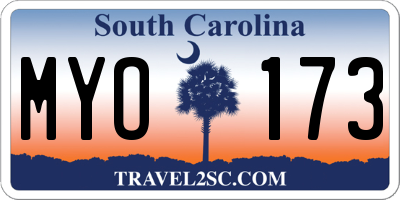 SC license plate MYO173