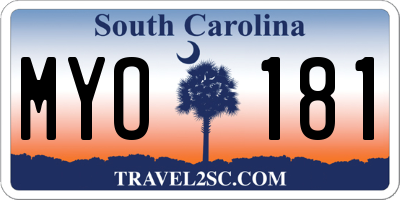 SC license plate MYO181