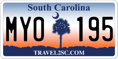 SC license plate MYO195