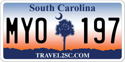 SC license plate MYO197
