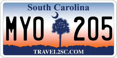SC license plate MYO205
