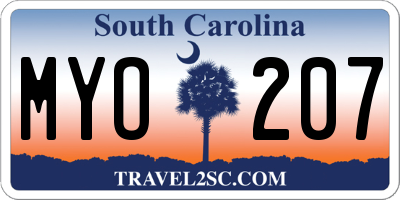 SC license plate MYO207
