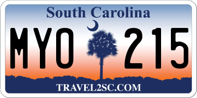 SC license plate MYO215