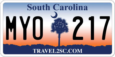 SC license plate MYO217