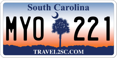 SC license plate MYO221