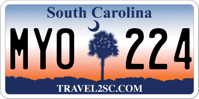 SC license plate MYO224