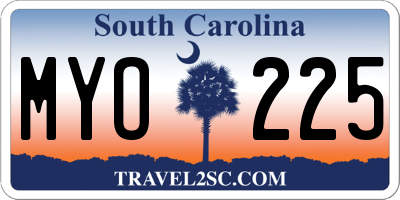 SC license plate MYO225