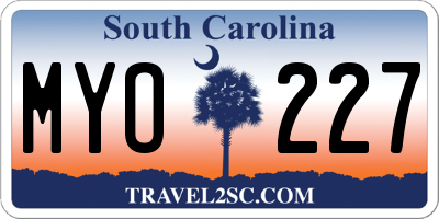 SC license plate MYO227
