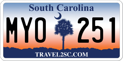 SC license plate MYO251