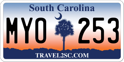 SC license plate MYO253
