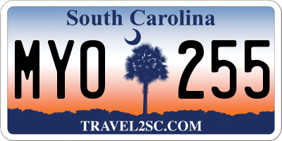 SC license plate MYO255