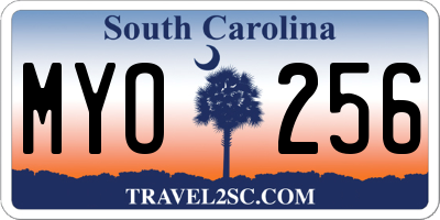 SC license plate MYO256