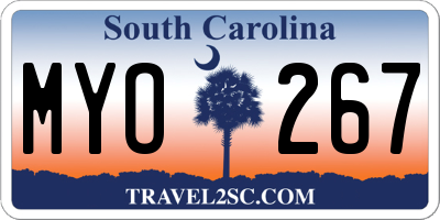 SC license plate MYO267