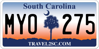 SC license plate MYO275