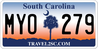 SC license plate MYO279