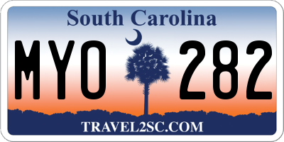 SC license plate MYO282