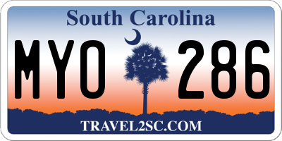 SC license plate MYO286