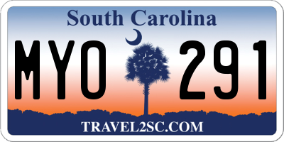 SC license plate MYO291