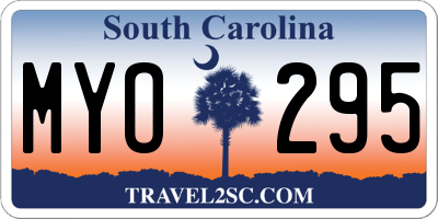 SC license plate MYO295