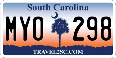SC license plate MYO298