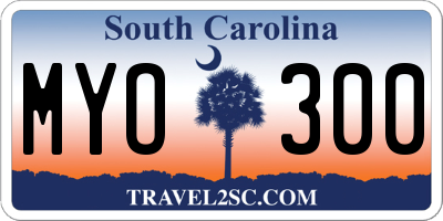 SC license plate MYO300
