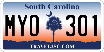 SC license plate MYO301