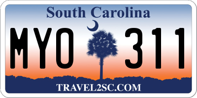 SC license plate MYO311