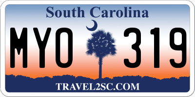 SC license plate MYO319