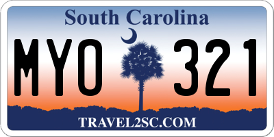 SC license plate MYO321