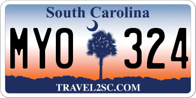 SC license plate MYO324