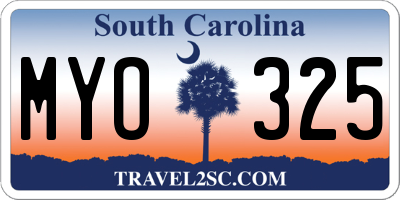 SC license plate MYO325