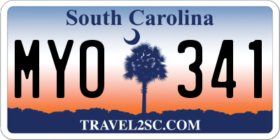 SC license plate MYO341