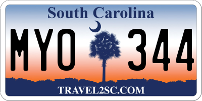SC license plate MYO344
