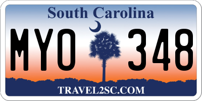 SC license plate MYO348